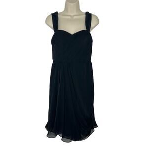 Suzi Chin For Maggie’s Boutique Women’s Black 100% Silk Draped Dress Size 4